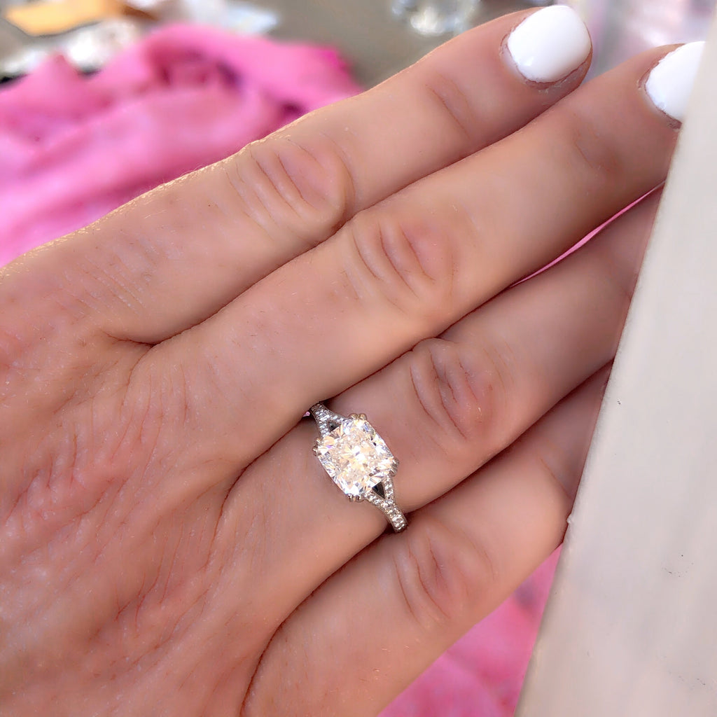 GIA 2.50-cts F/VS1 Cushion Diamond Engagement Ring