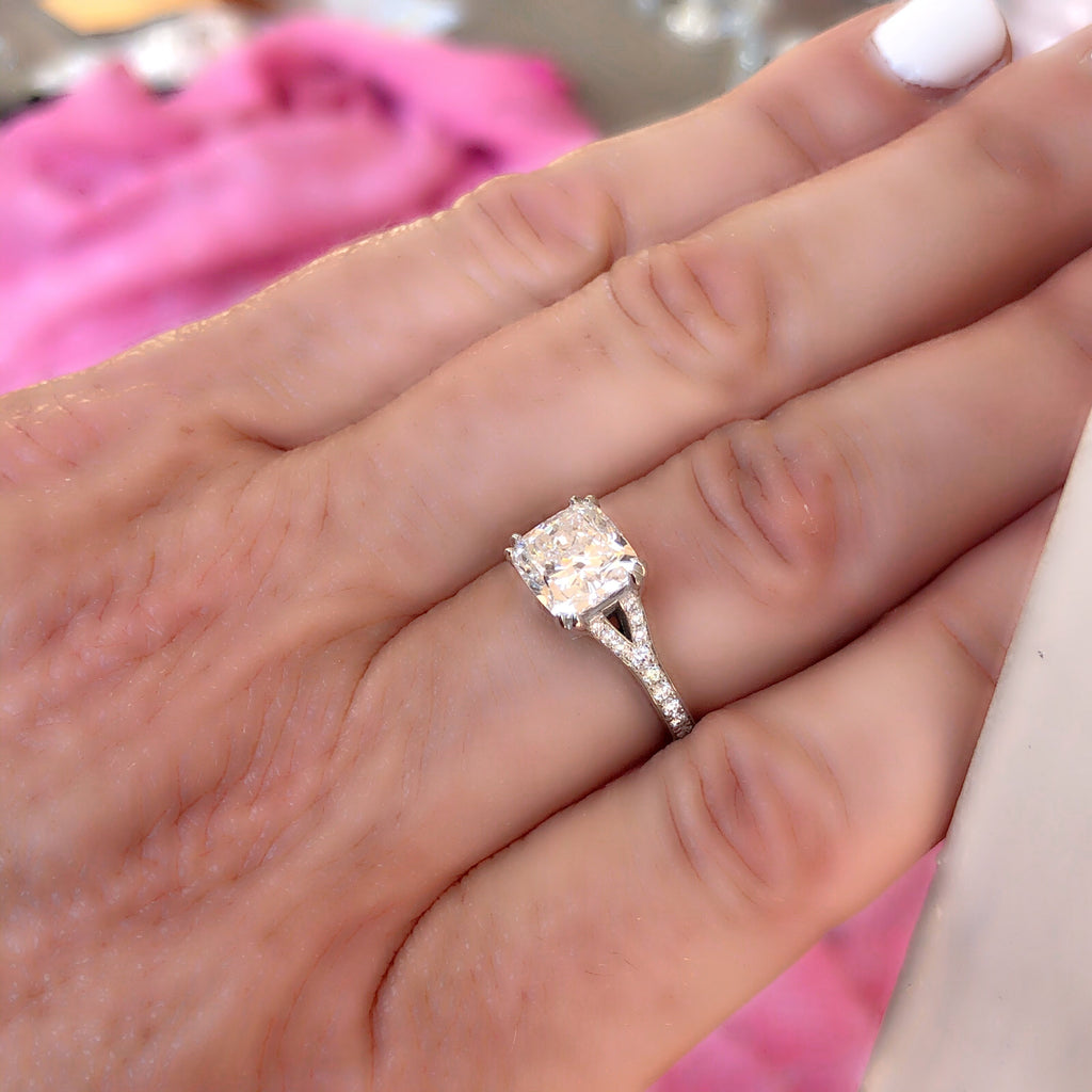 GIA 2.50-cts F/VS1 Cushion Diamond Engagement Ring