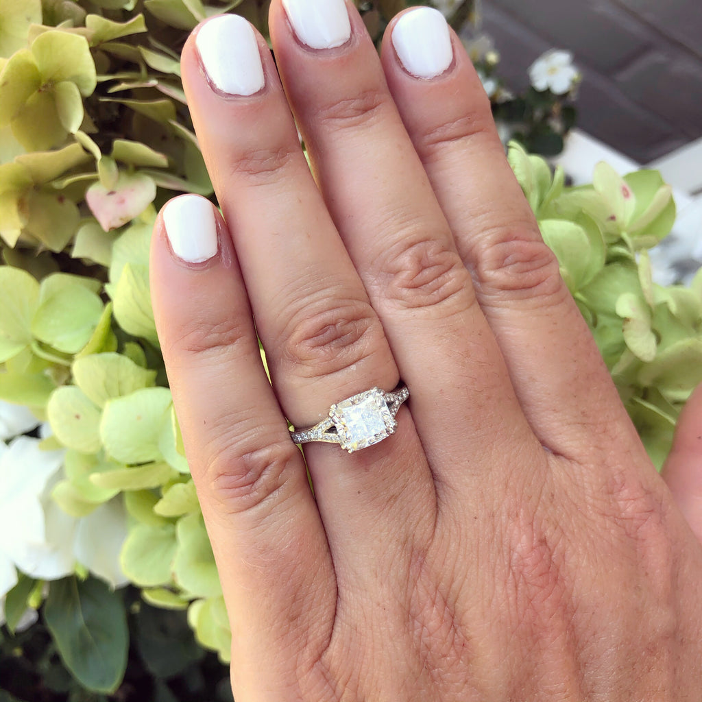 GIA 2.50-cts F/VS1 Cushion Diamond Engagement Ring