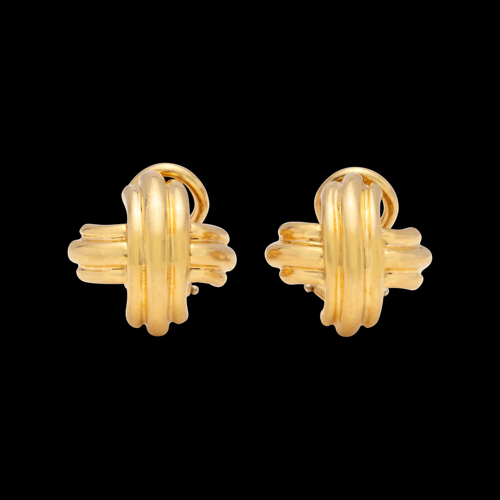 Tiffany & Co. 18k Gold 'X'' Motif Earrings
