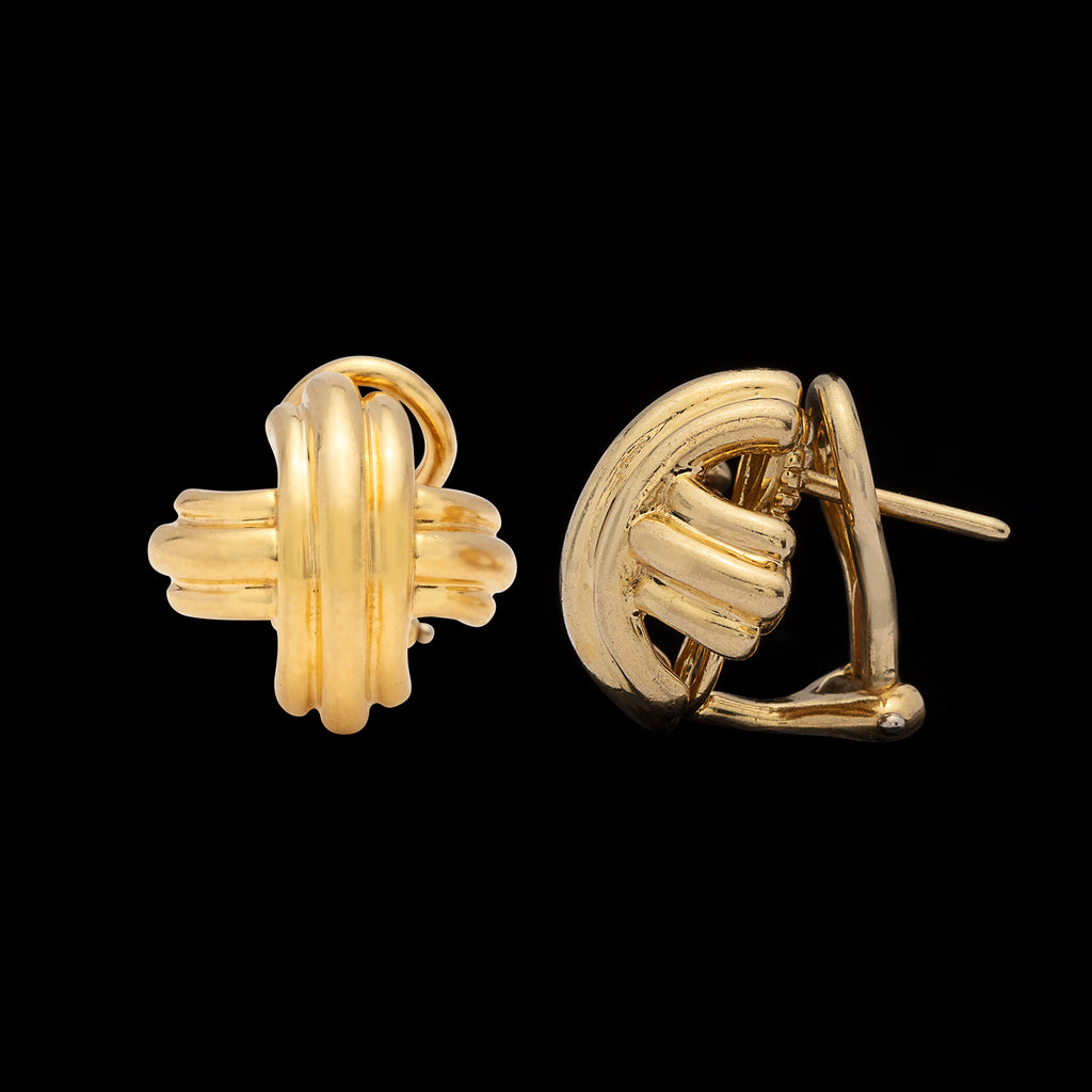 Tiffany & Co. 18k Gold 'X'' Motif Earrings