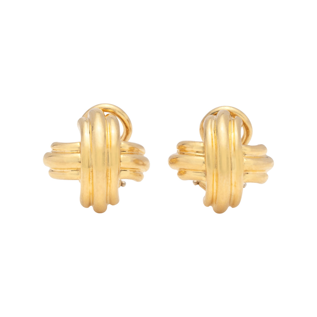 Tiffany & Co. 18k Gold 'X'' Motif Earrings