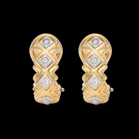 Tiffany & Co. Diamond J-Hoop Earrings