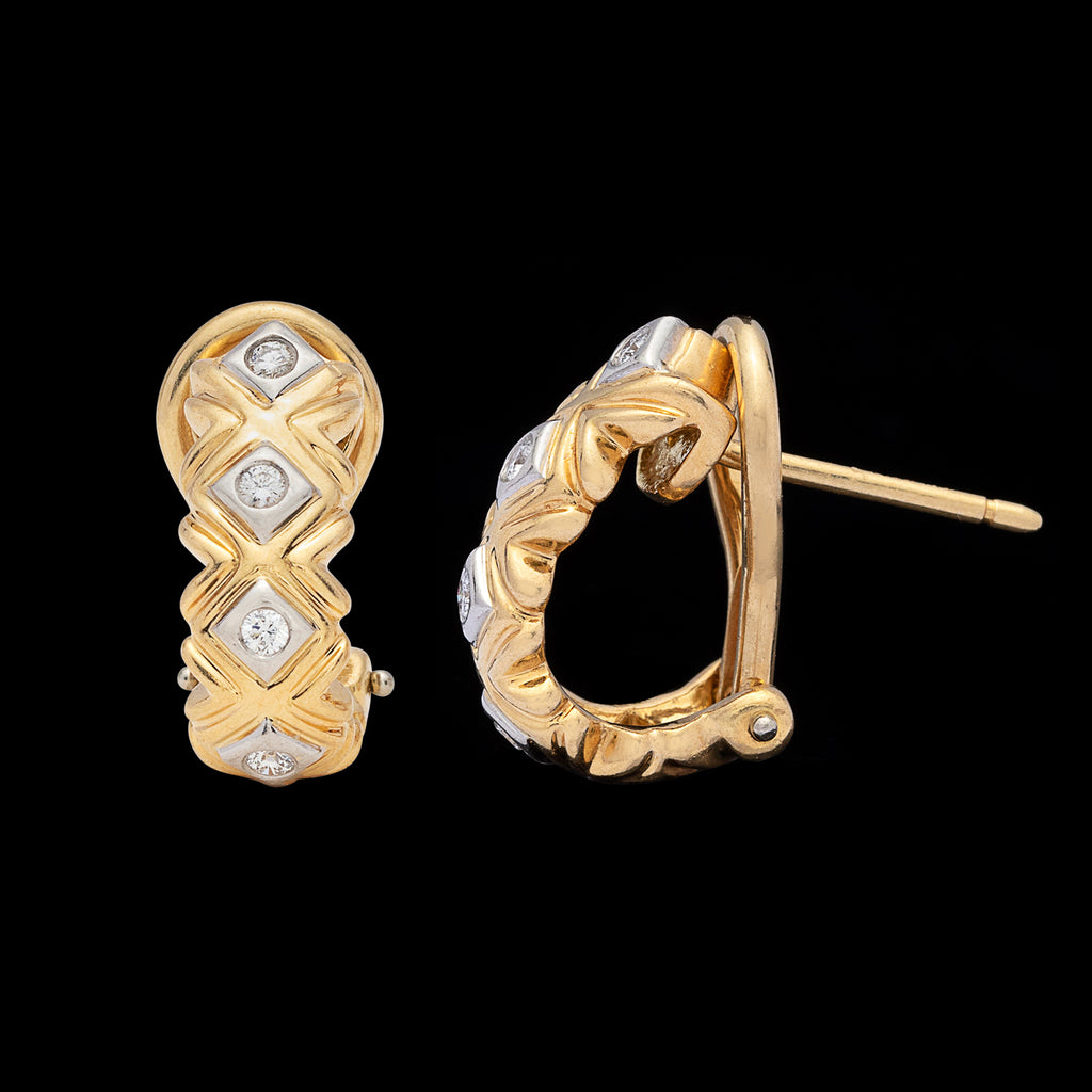 Tiffany & Co. Diamond J-Hoop Earrings