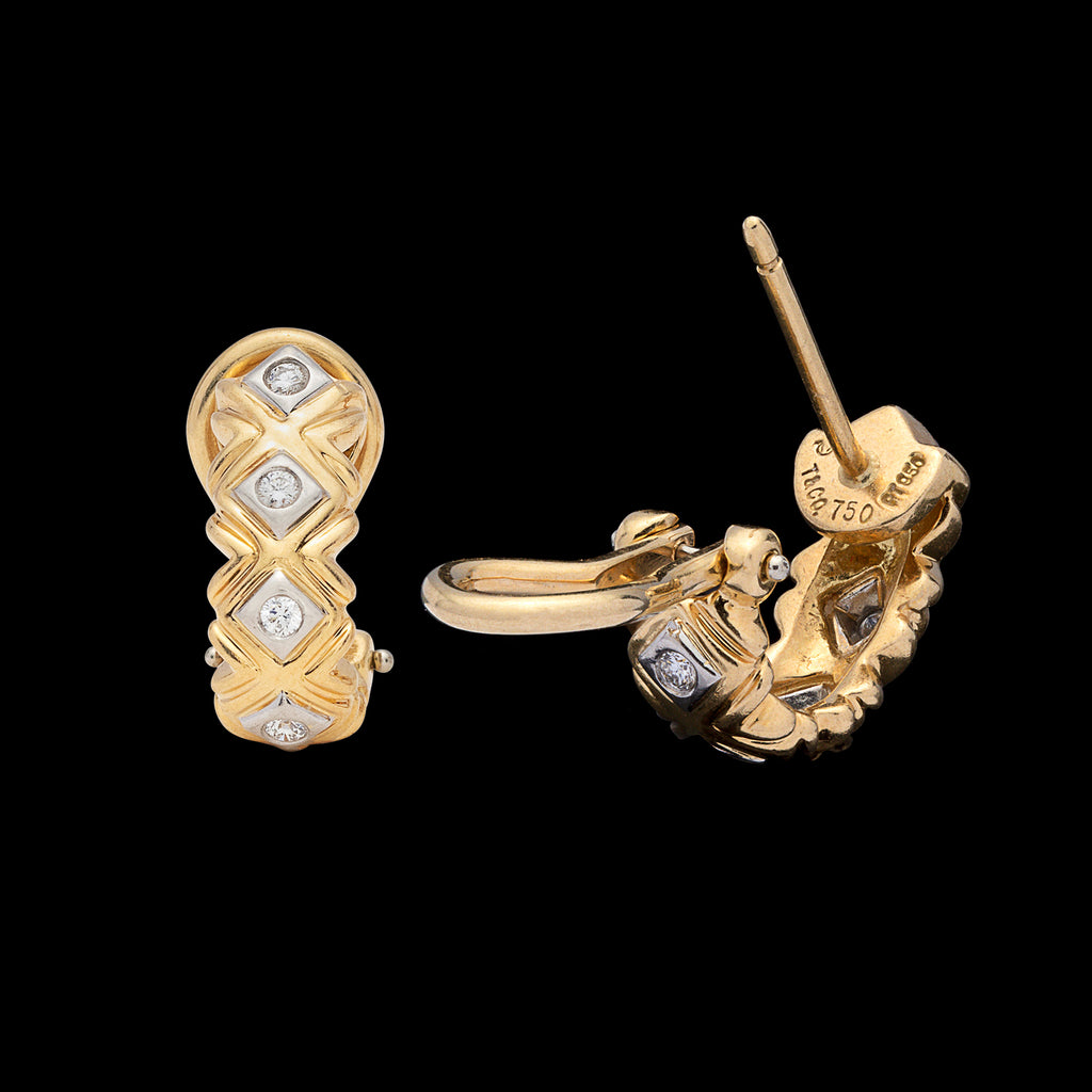 Tiffany & Co. Diamond J-Hoop Earrings