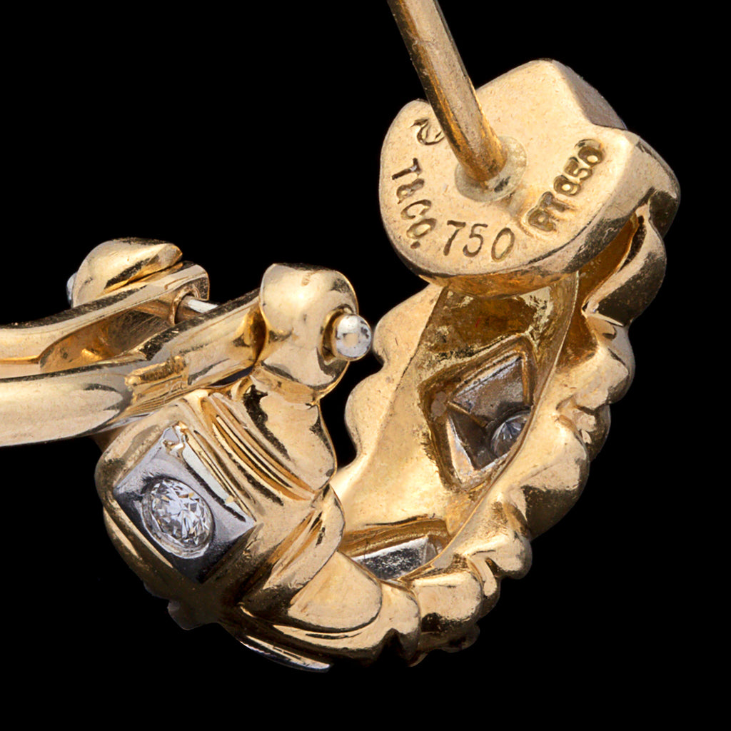 Tiffany & Co. Diamond J-Hoop Earrings