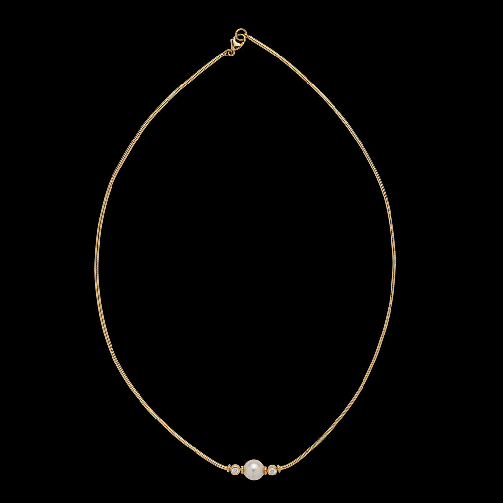 Mikimoto Cultured Pearl & Diamond Necklace