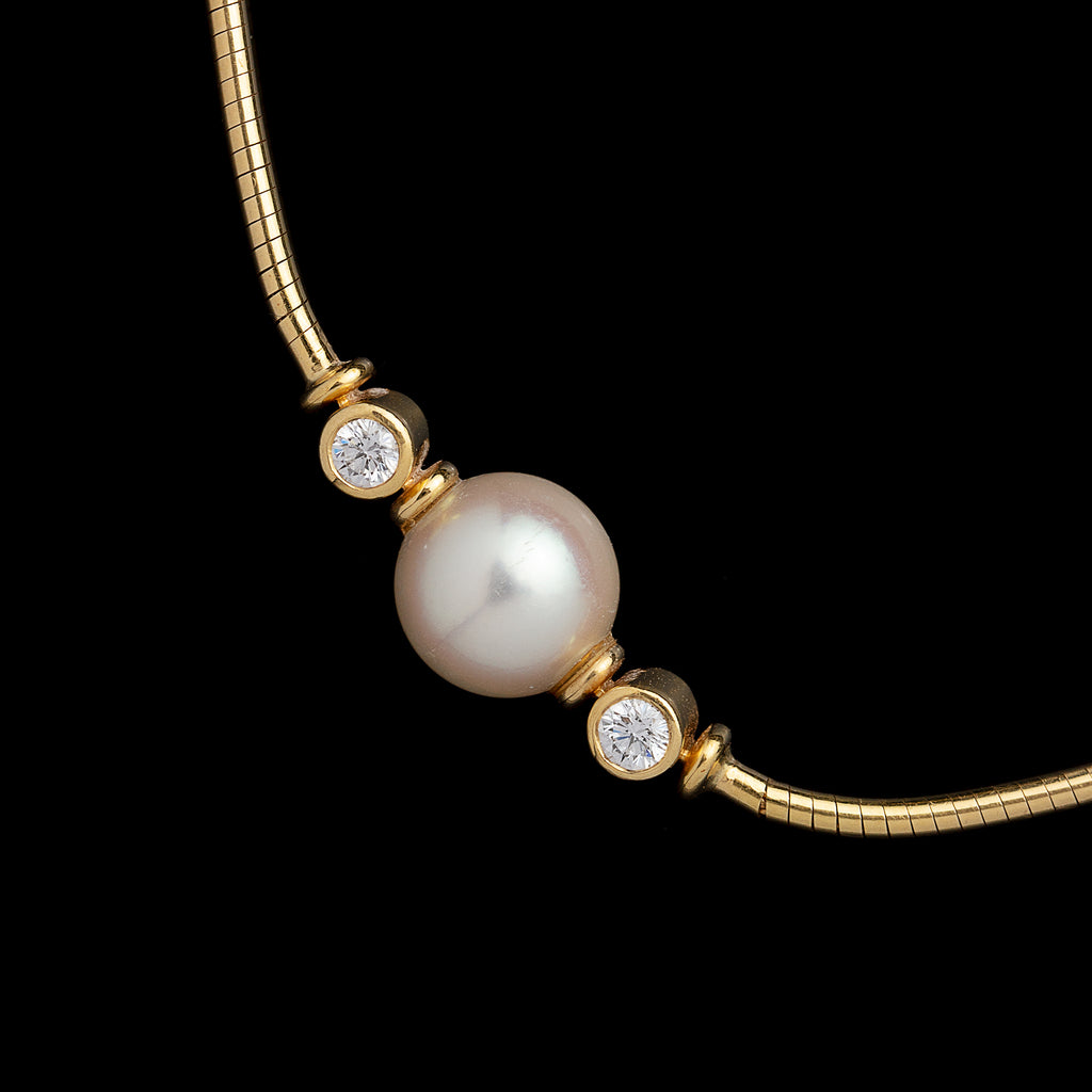 Mikimoto Cultured Pearl & Diamond Necklace