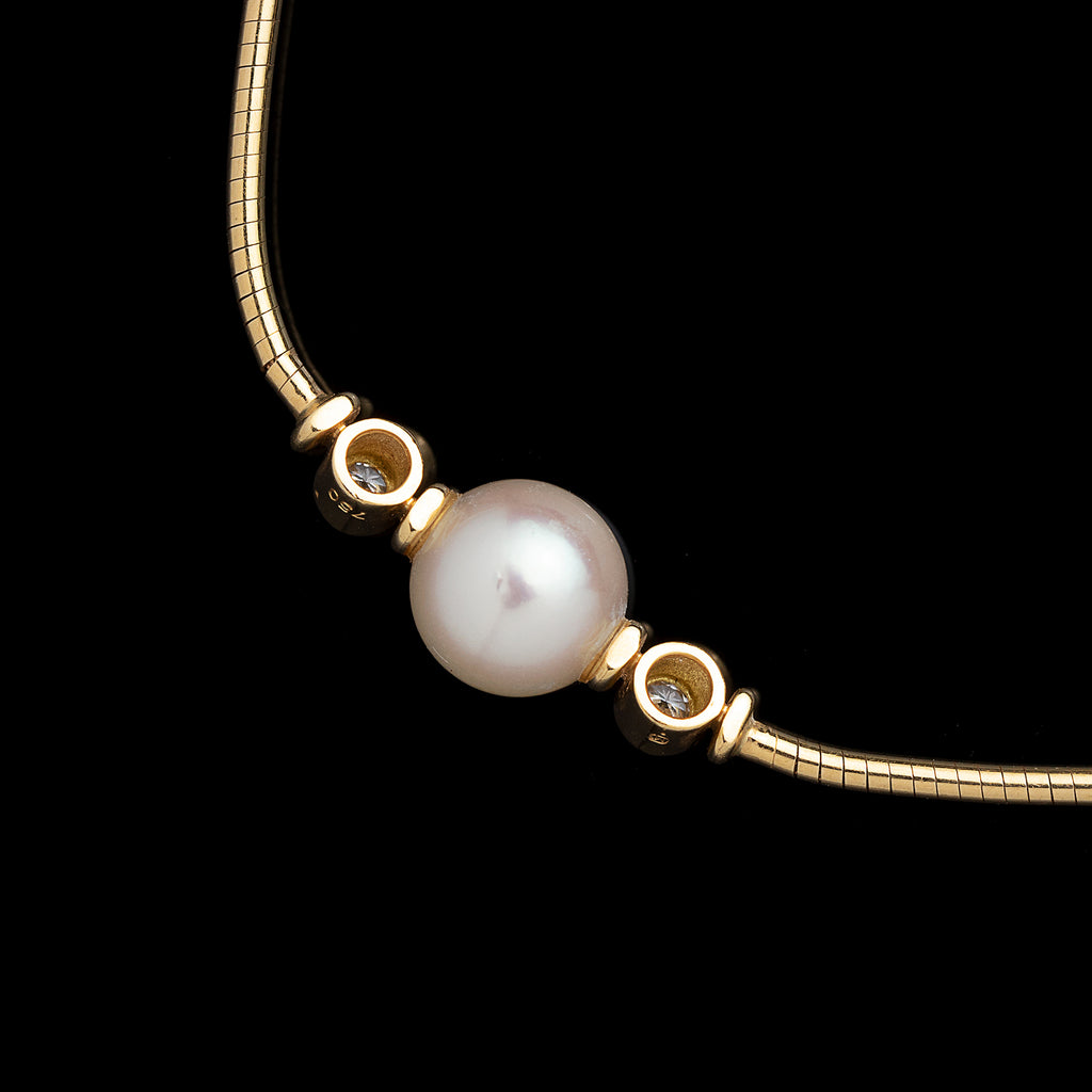 Mikimoto Cultured Pearl & Diamond Necklace