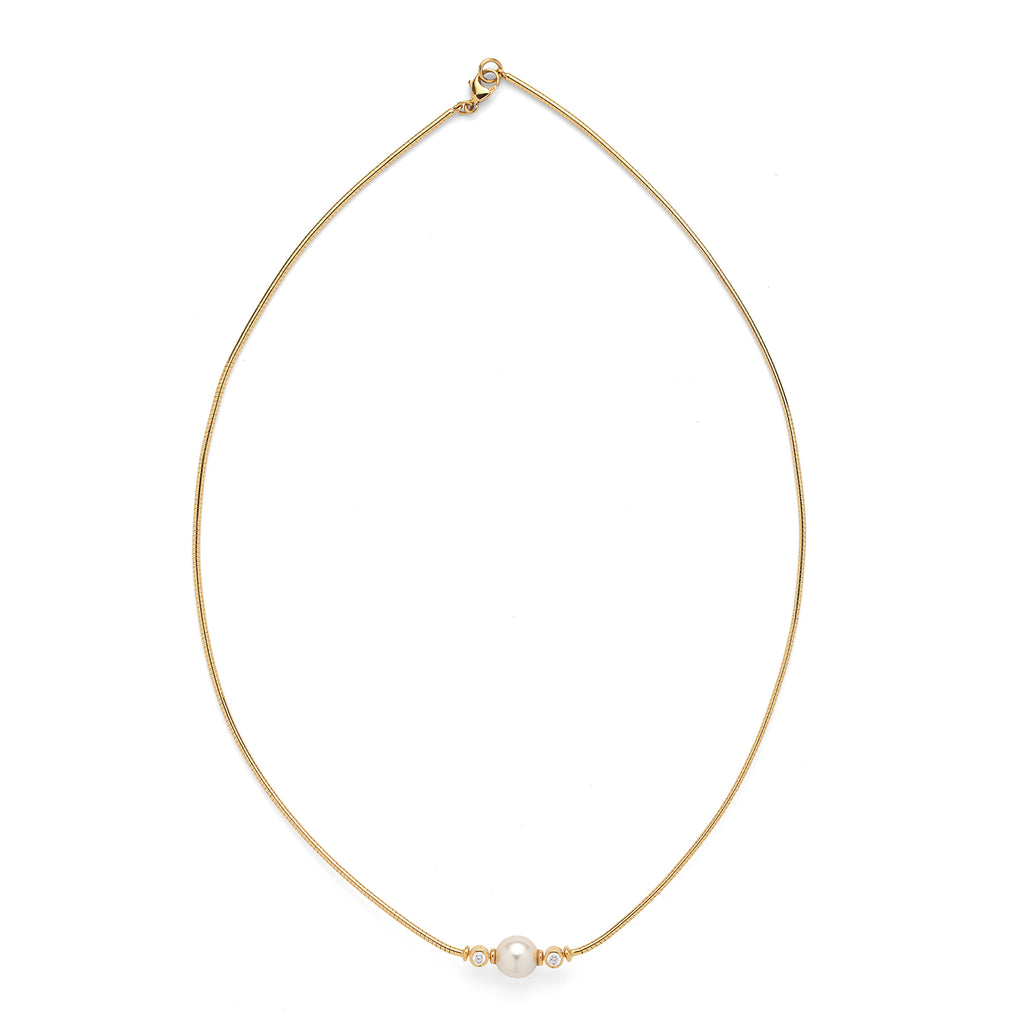 Mikimoto Cultured Pearl & Diamond Necklace