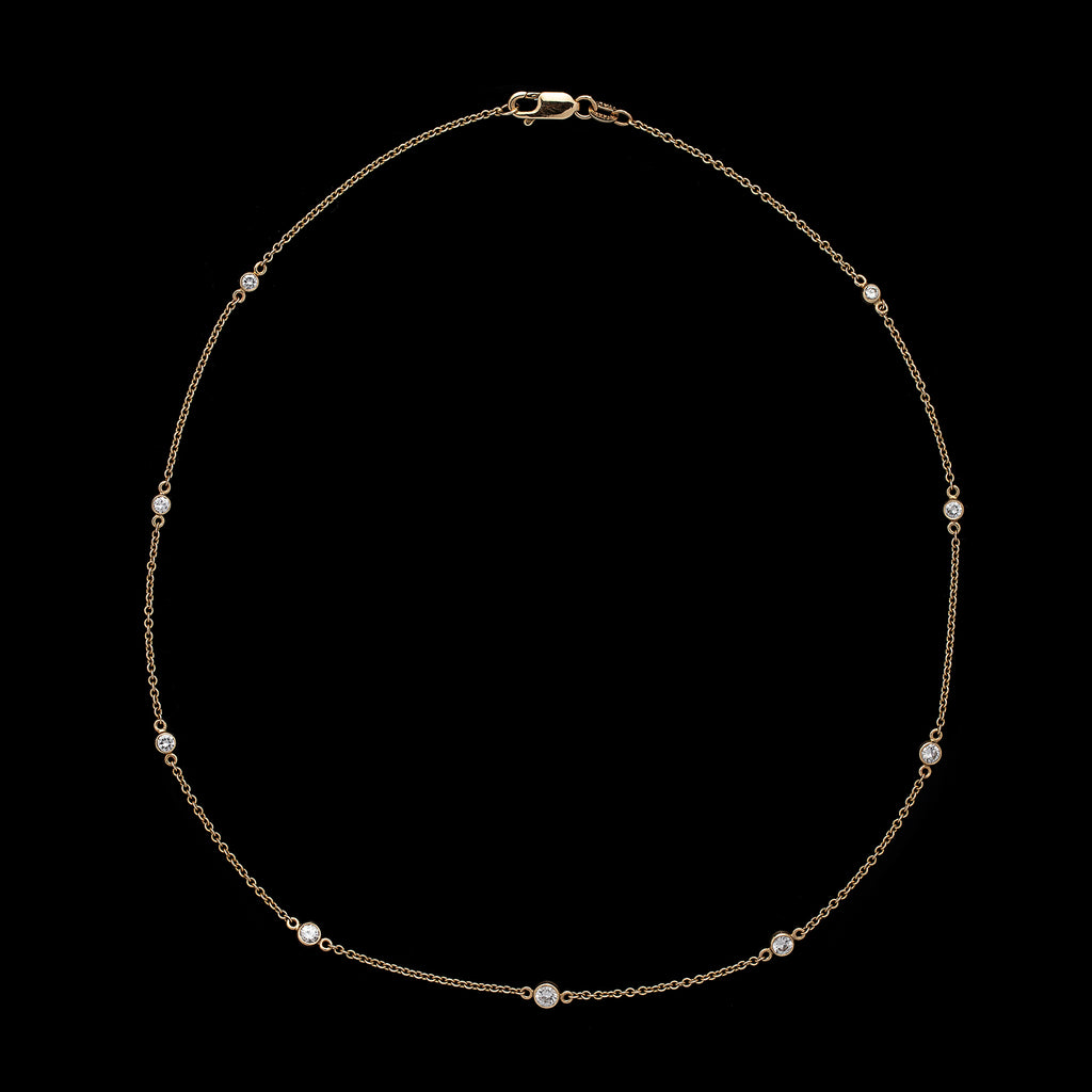 14k Yellow Gold Diamonds By The Yard Necklace