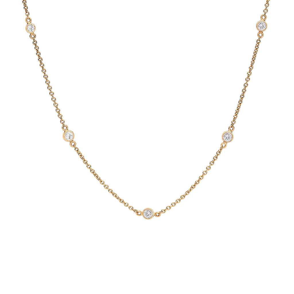 14k Yellow Gold Diamonds By The Yard Necklace