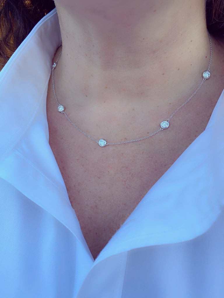 Impressive 18k White Gold Diamonds By The Yard Necklace