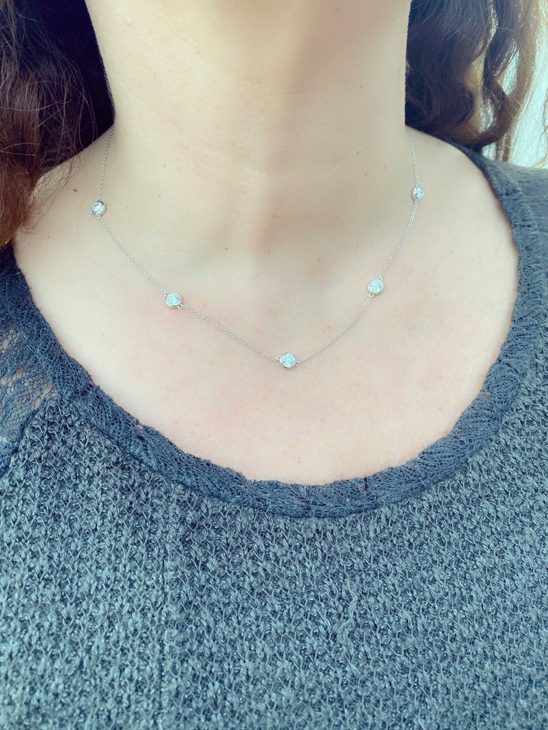 Impressive 18k White Gold Diamonds By The Yard Necklace