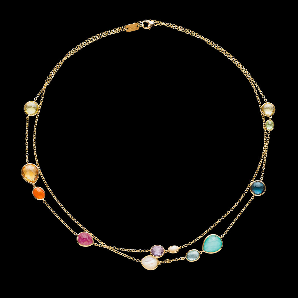 Ippolita Rock Candy Multi Shape Station Necklace in 18K Gold