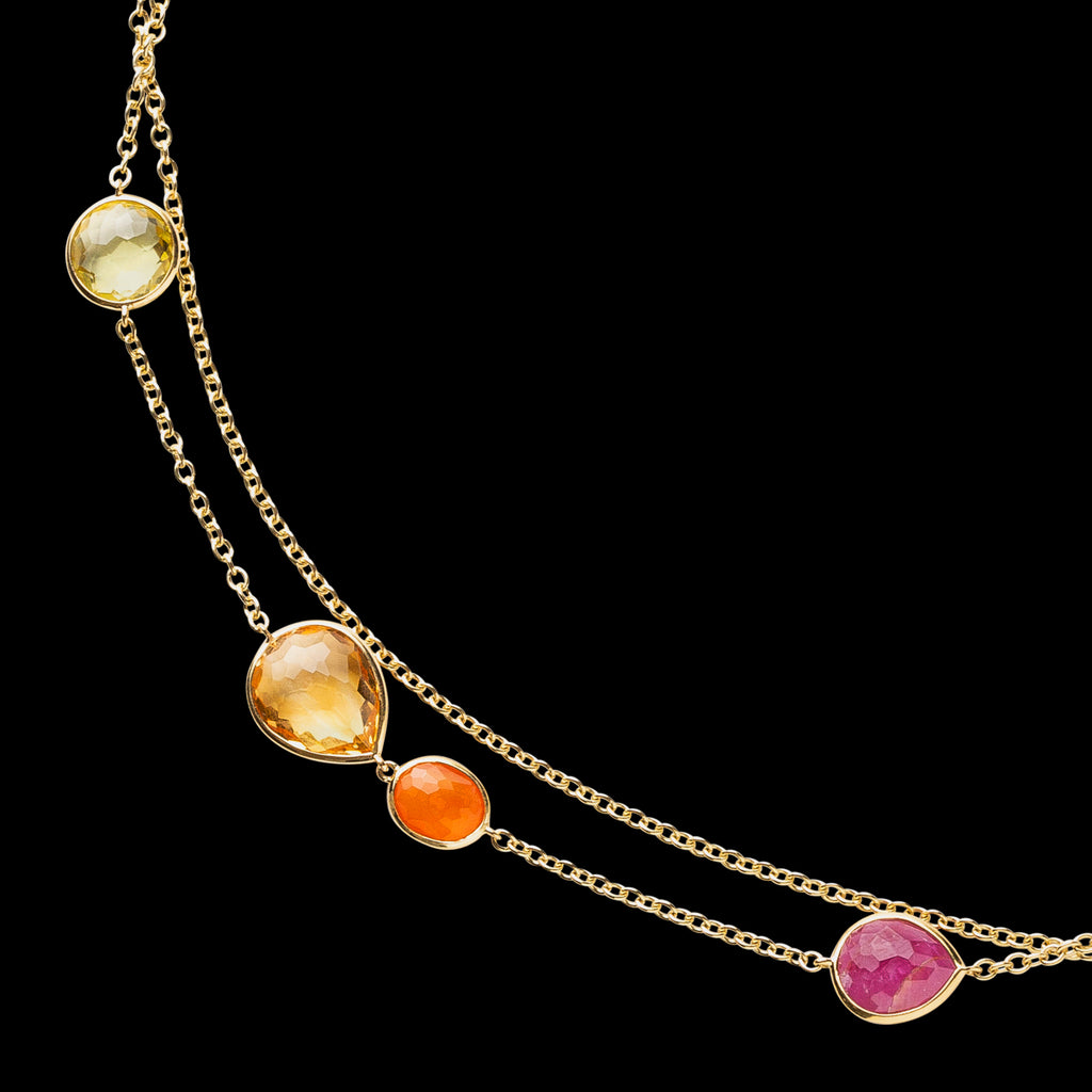 Ippolita Rock Candy Multi Shape Station Necklace in 18K Gold
