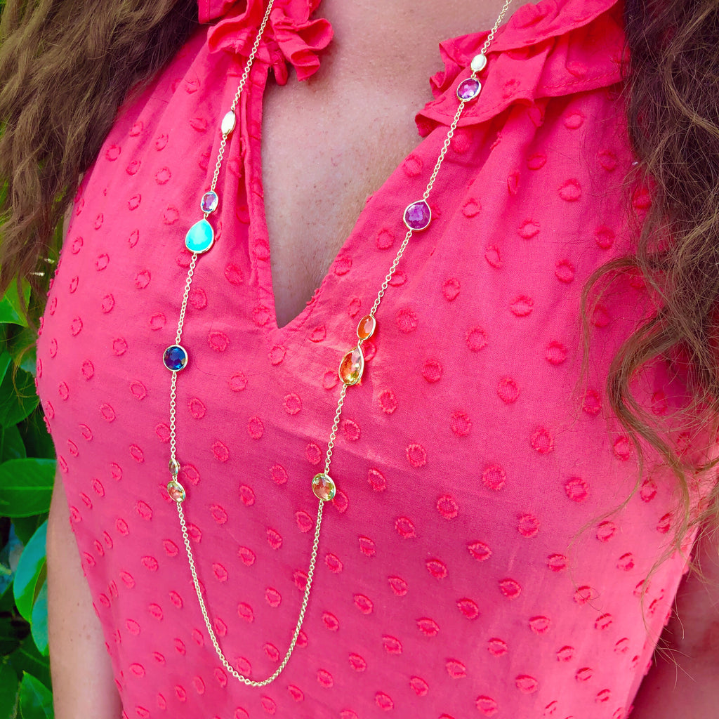 Ippolita Rock Candy Multi Shape Station Necklace in 18K Gold