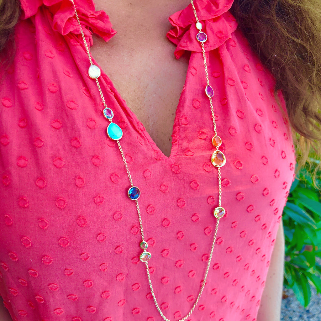 Ippolita Rock Candy Multi Shape Station Necklace in 18K Gold