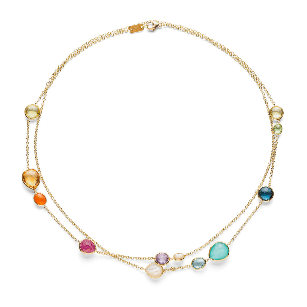 Ippolita Rock Candy Multi Shape Station Necklace in 18K Gold