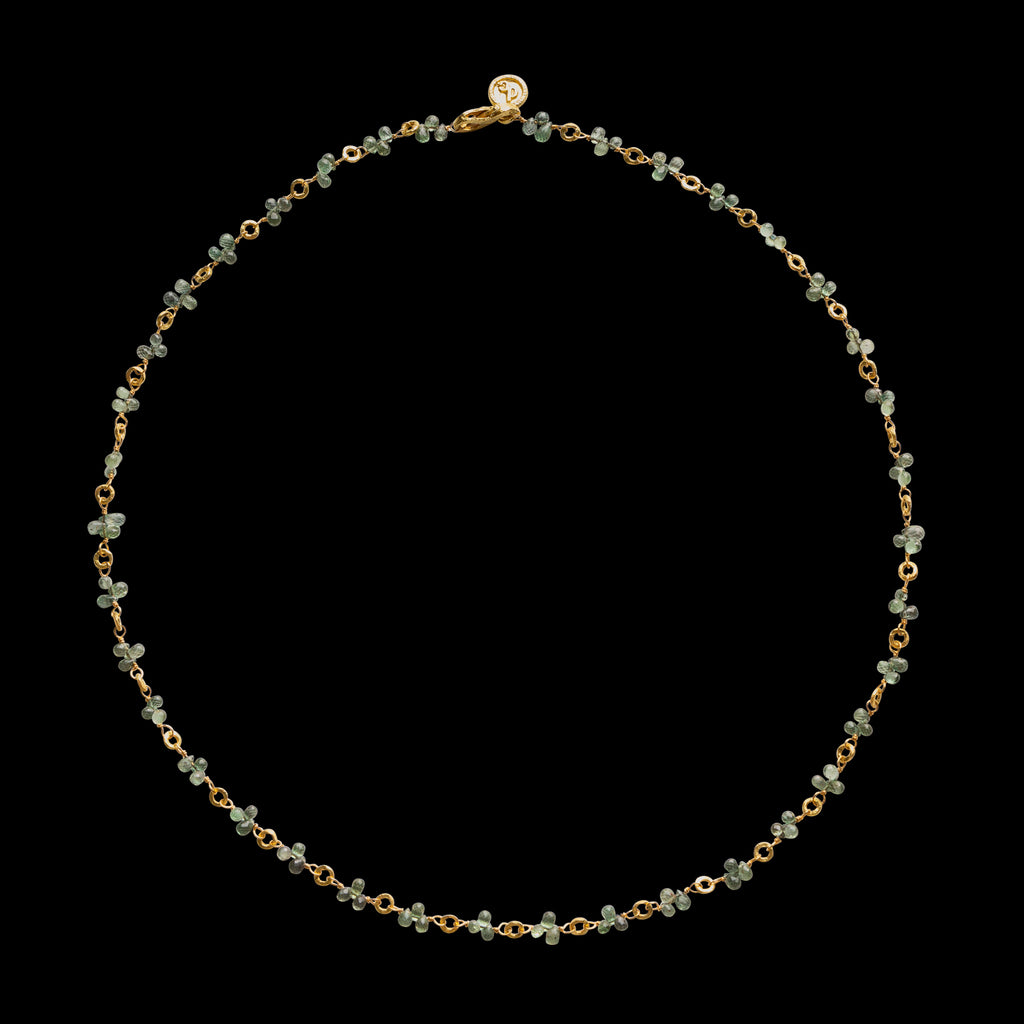 Dominique Cohen Green Sapphire Briolette Mini Buddha Link Necklace