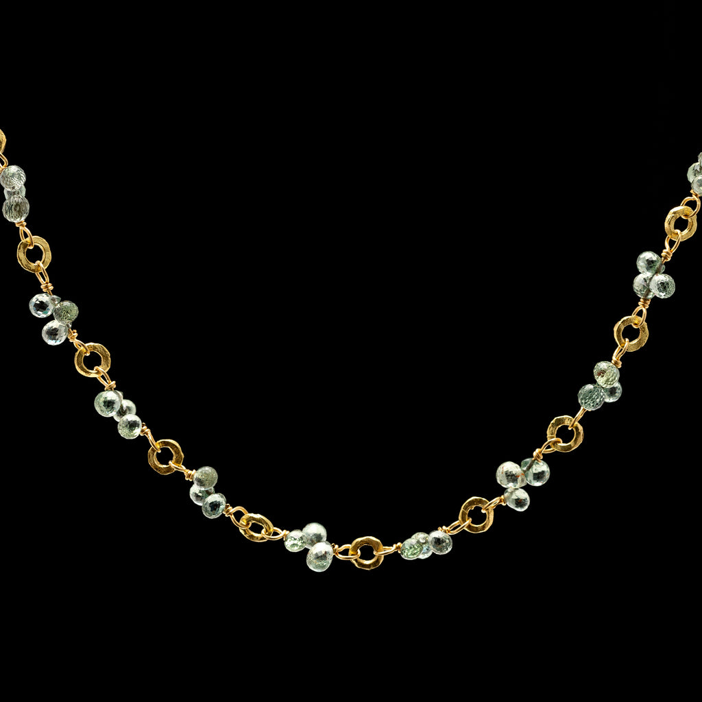 Dominique Cohen Green Sapphire Briolette Mini Buddha Link Necklace