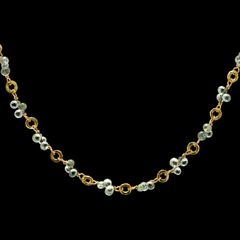 Dominique Cohen Green Sapphire Briolette Mini Buddha Link Necklace