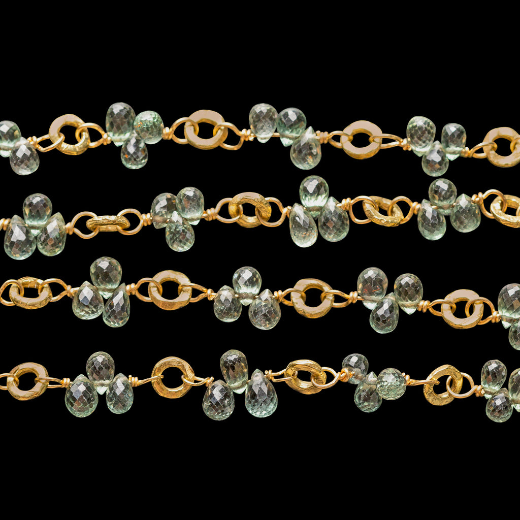 Dominique Cohen Green Sapphire Briolette Mini Buddha Link Necklace