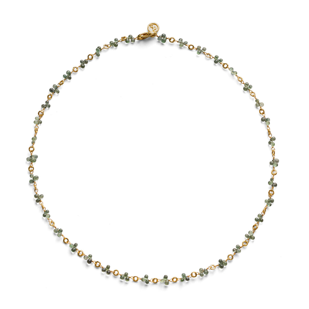 Dominique Cohen Green Sapphire Briolette Mini Buddha Link Necklace