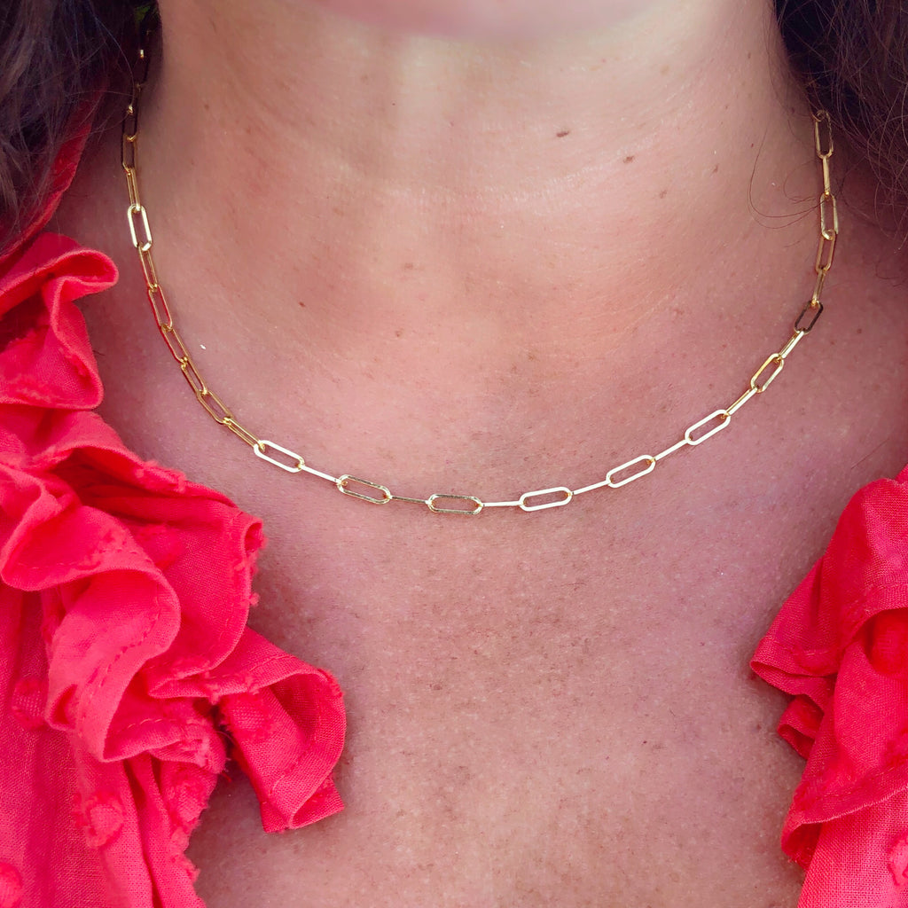 18k Gold Link Chain Necklace