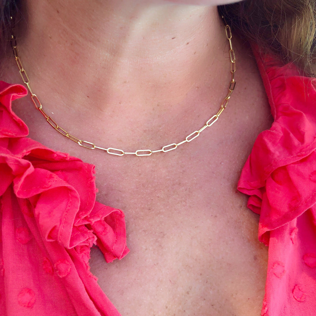 18k Gold Link Chain Necklace