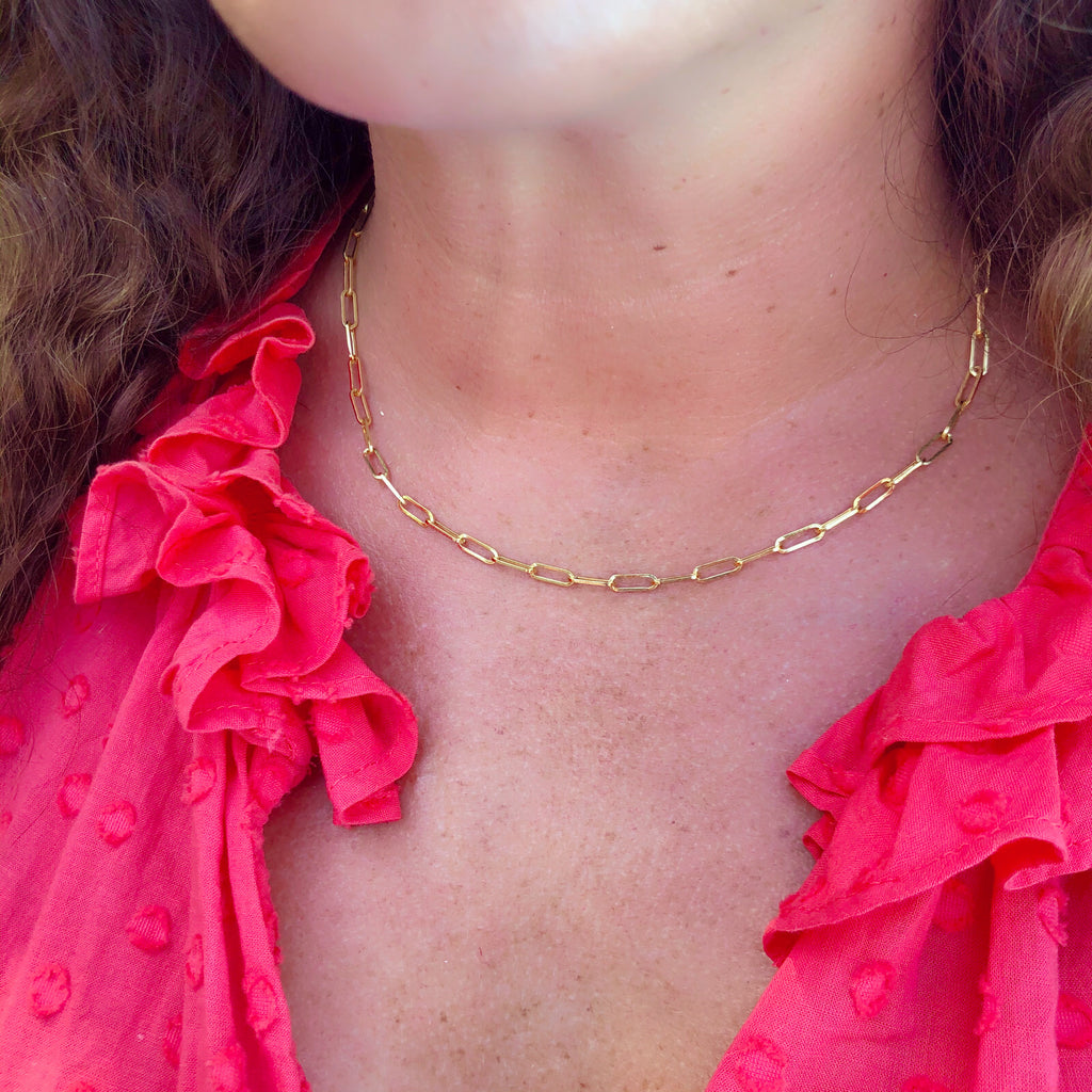 18k Gold Link Chain Necklace