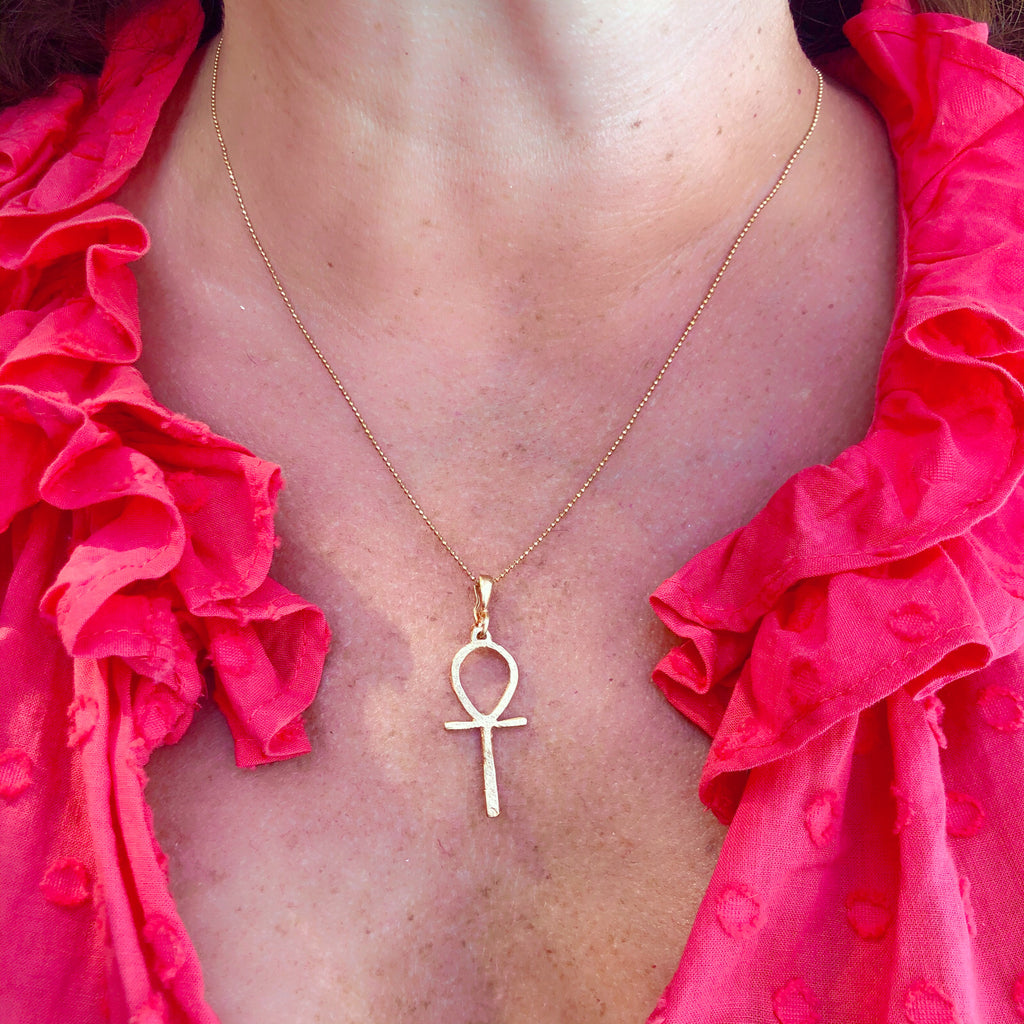 Dominique Cohen Boho Ankh Key of Life Pendant and Chain