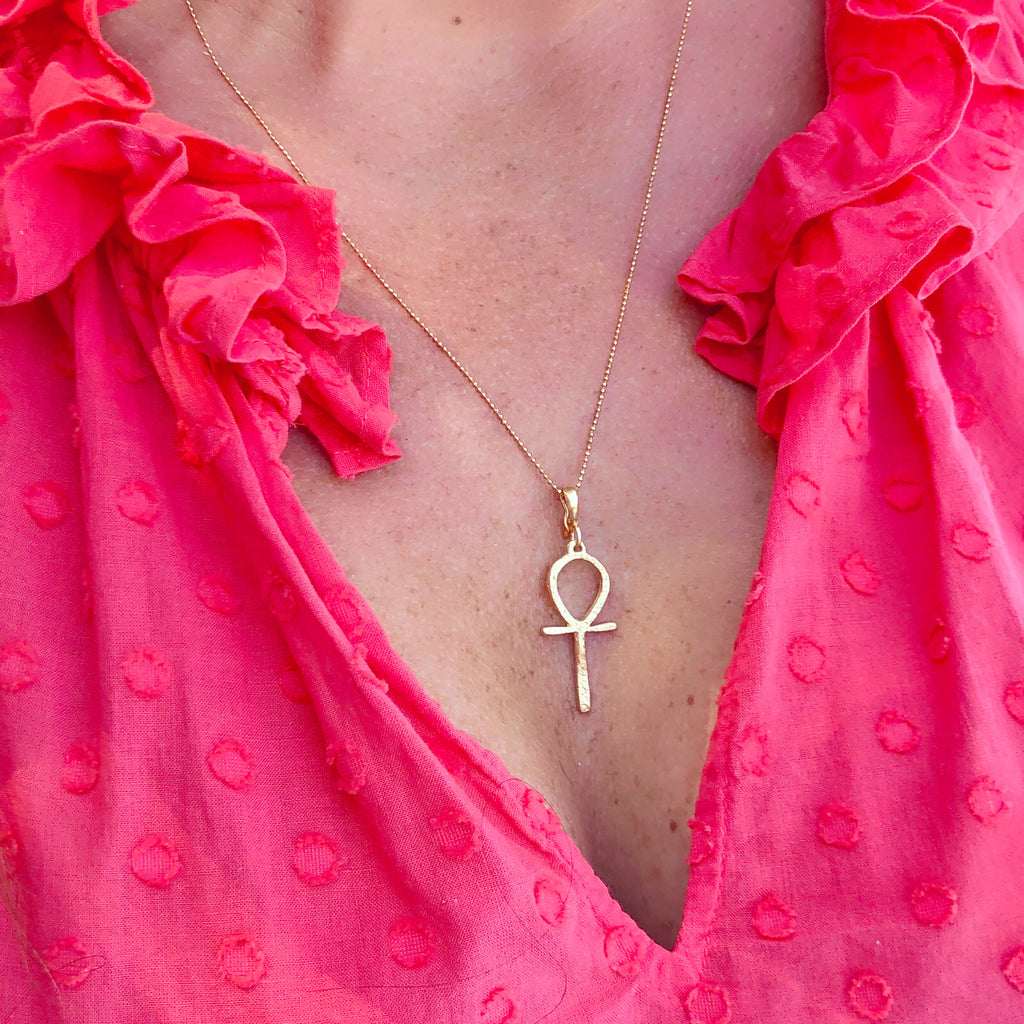 Dominique Cohen Boho Ankh Key of Life Pendant and Chain
