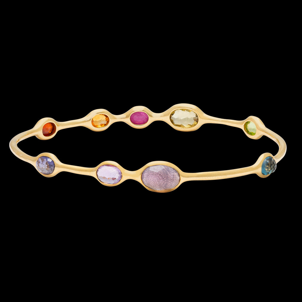 Ippolita Rock Candy 9-Stone Bangle in 18K Gold