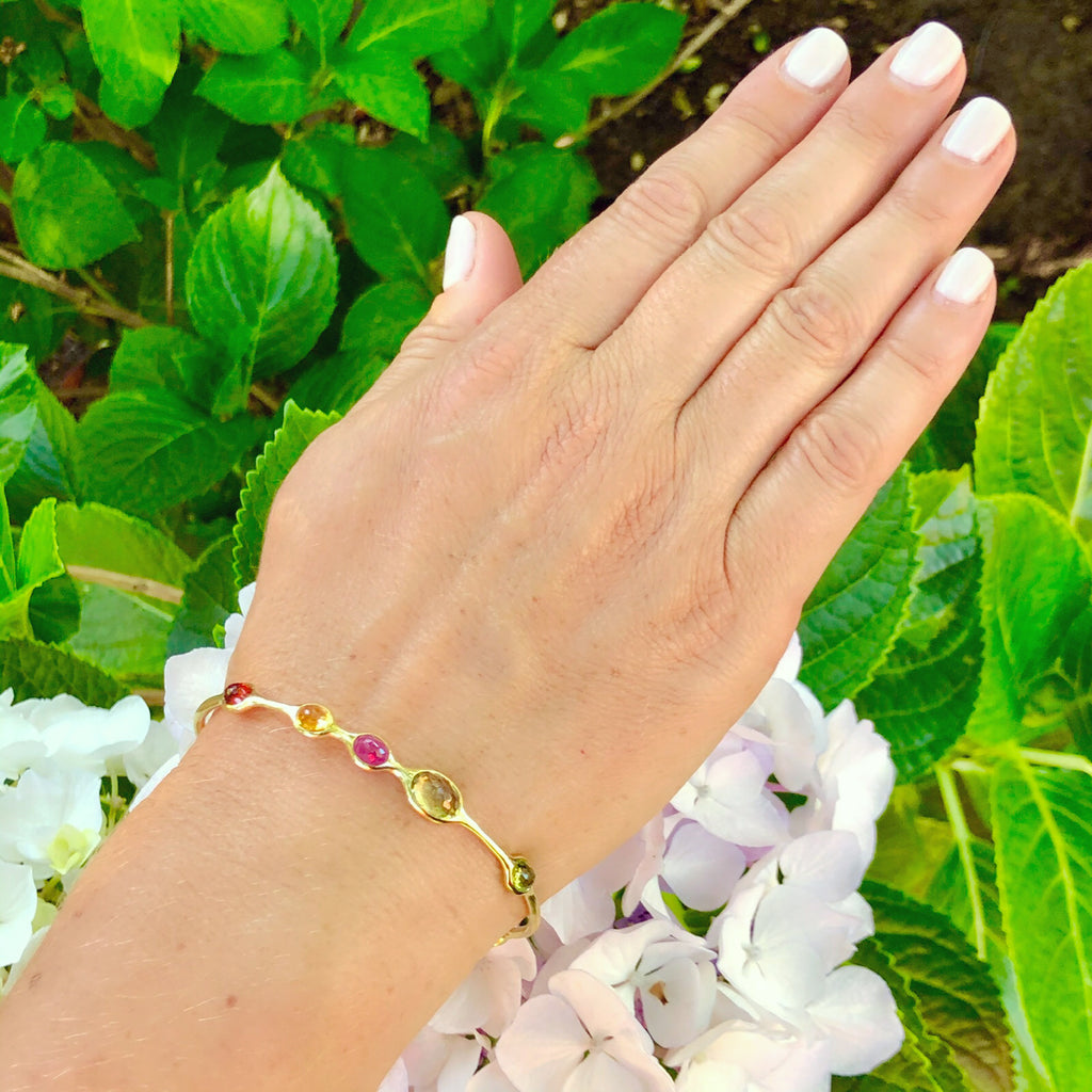 Ippolita Rock Candy 9-Stone Bangle in 18K Gold