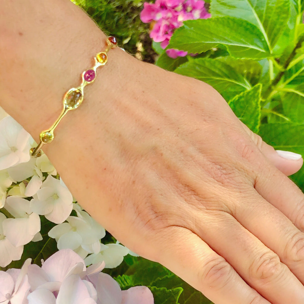 Ippolita Rock Candy 9-Stone Bangle in 18K Gold