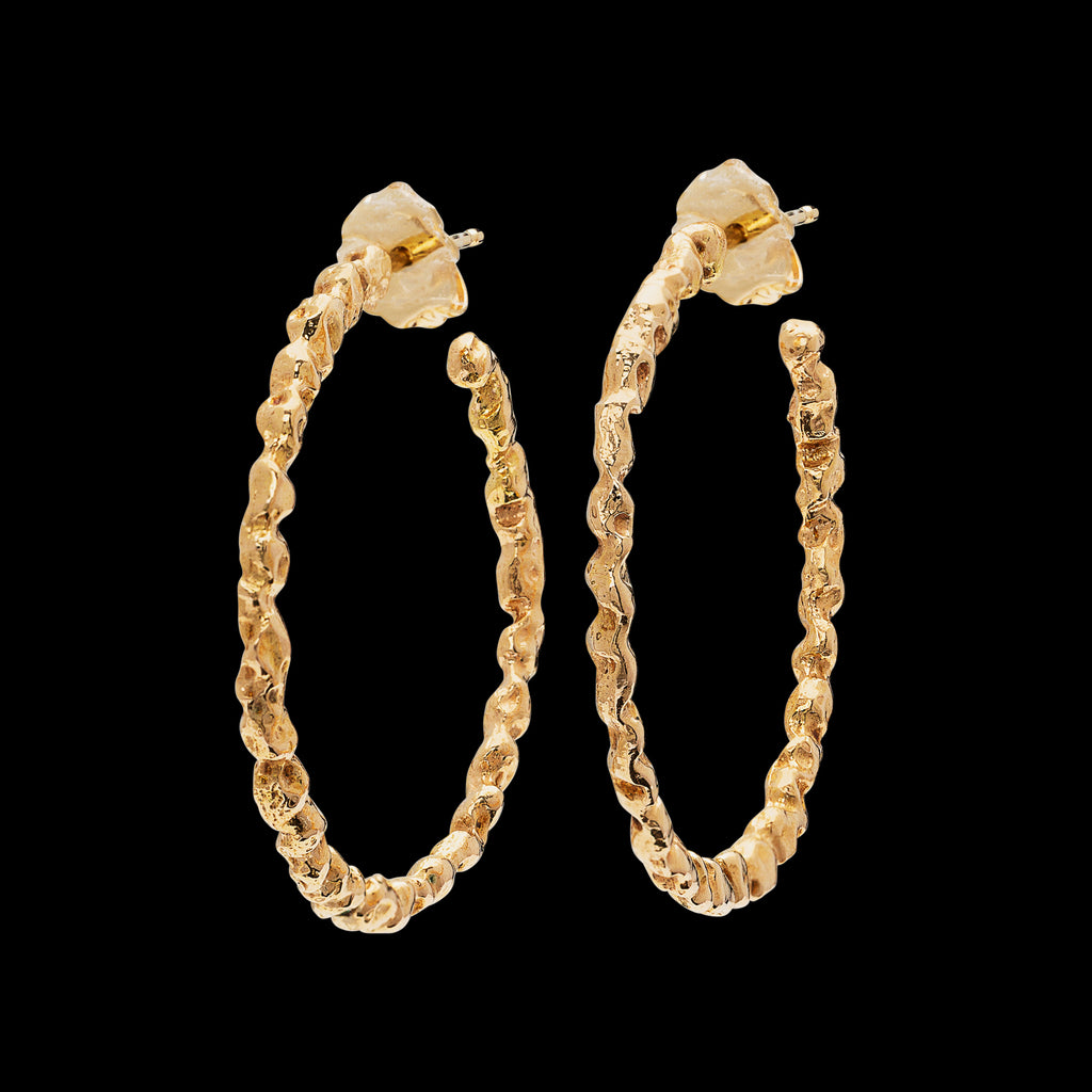 Textured Rose Gold Hoop Earrings