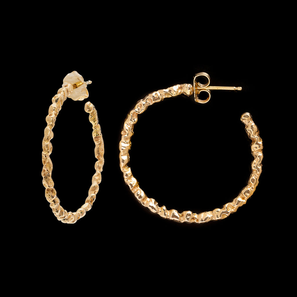 Textured Rose Gold Hoop Earrings