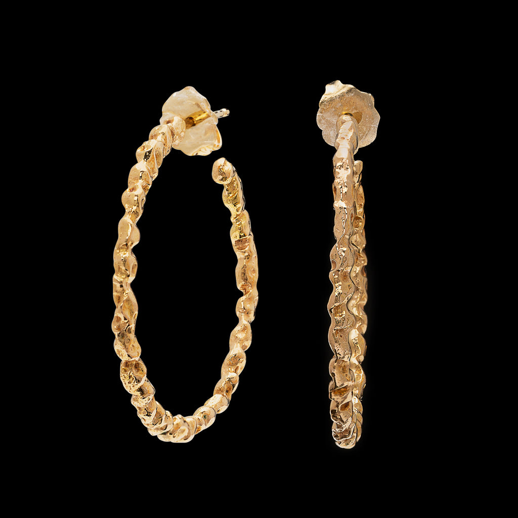 Textured Rose Gold Hoop Earrings