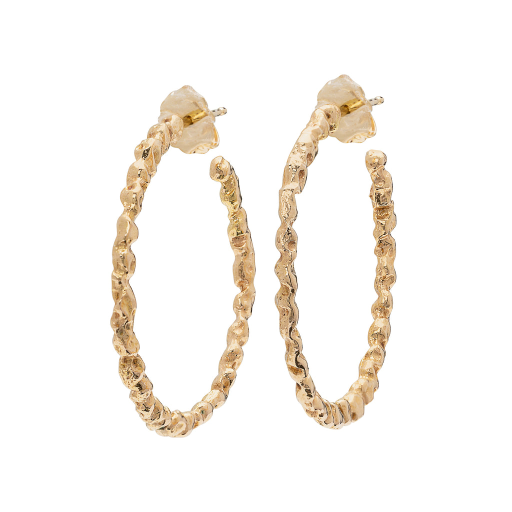 Textured Rose Gold Hoop Earrings