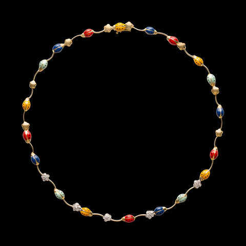 18kt Enamel and Diamond Ladybug Necklace by Aaron Basha