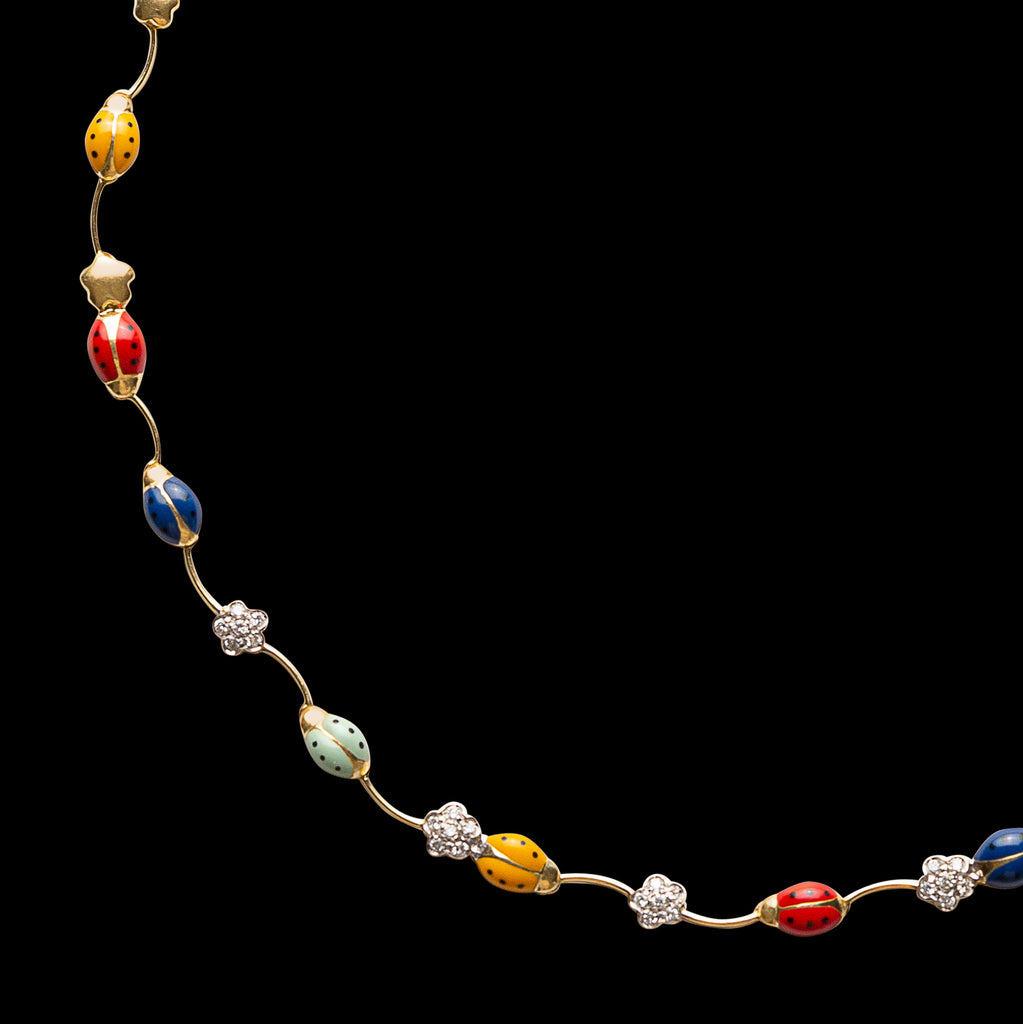 18kt Enamel and Diamond Ladybug Necklace by Aaron Basha