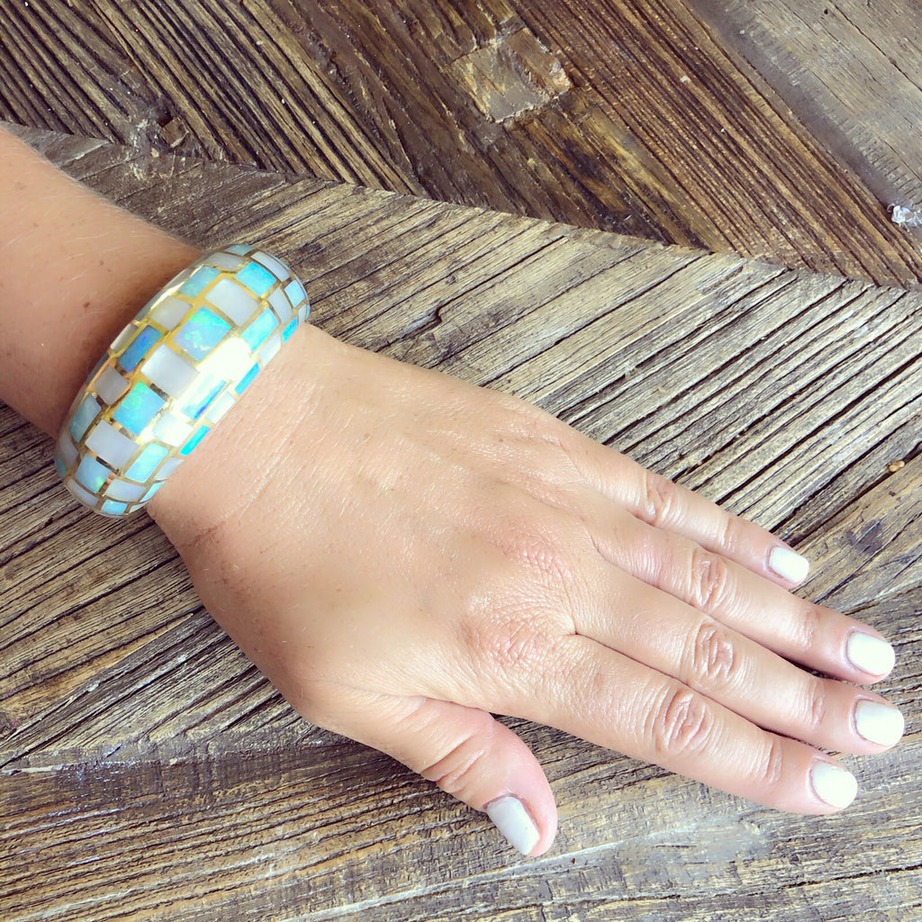 Rare Checkerboard Bangle by Angela Cummings for Tiffany & Co.