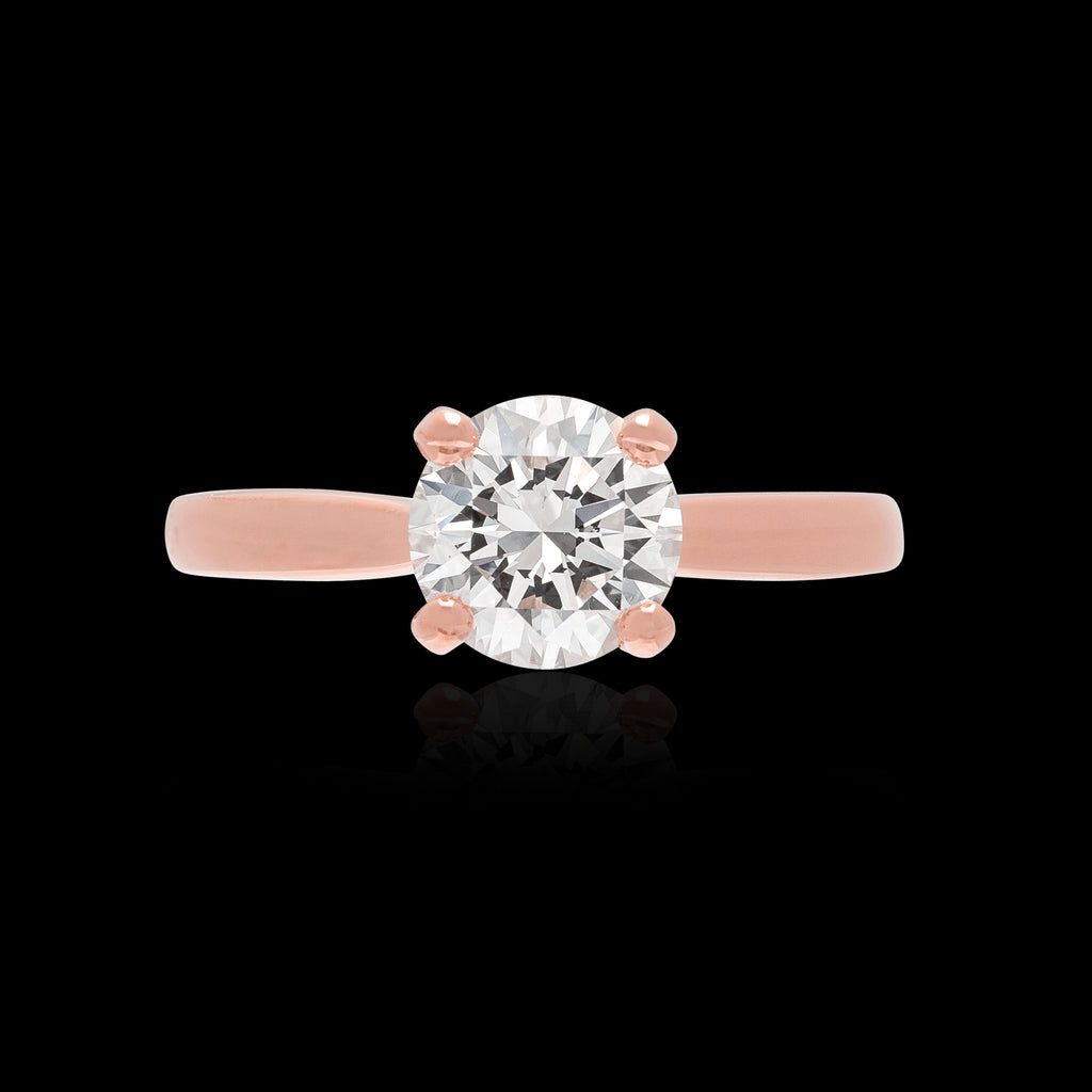 GIA 1.30 carat Rose Gold Diamond Ring