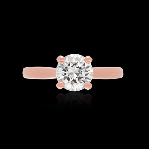GIA 1.30 carat Rose Gold Diamond Ring
