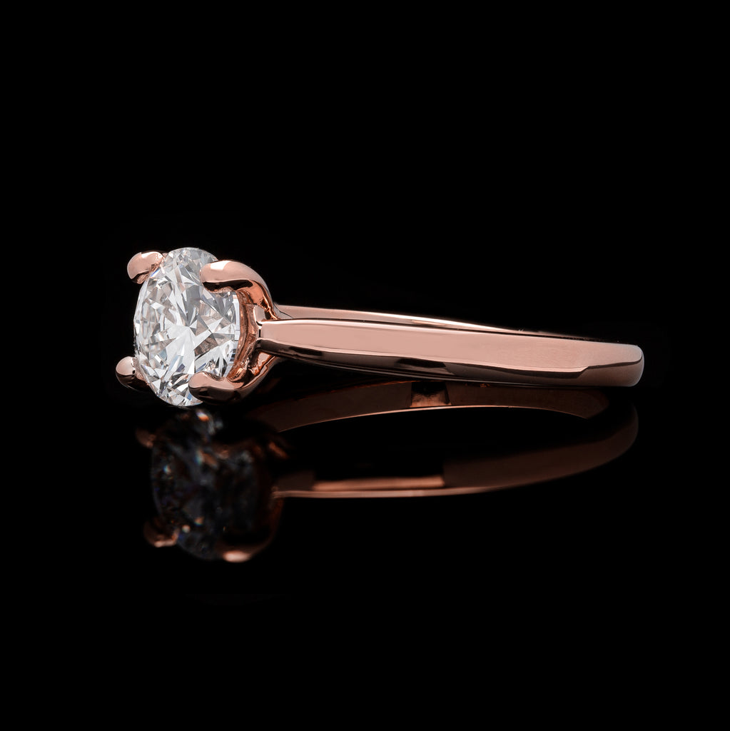 GIA 1.30 carat Rose Gold Diamond Ring