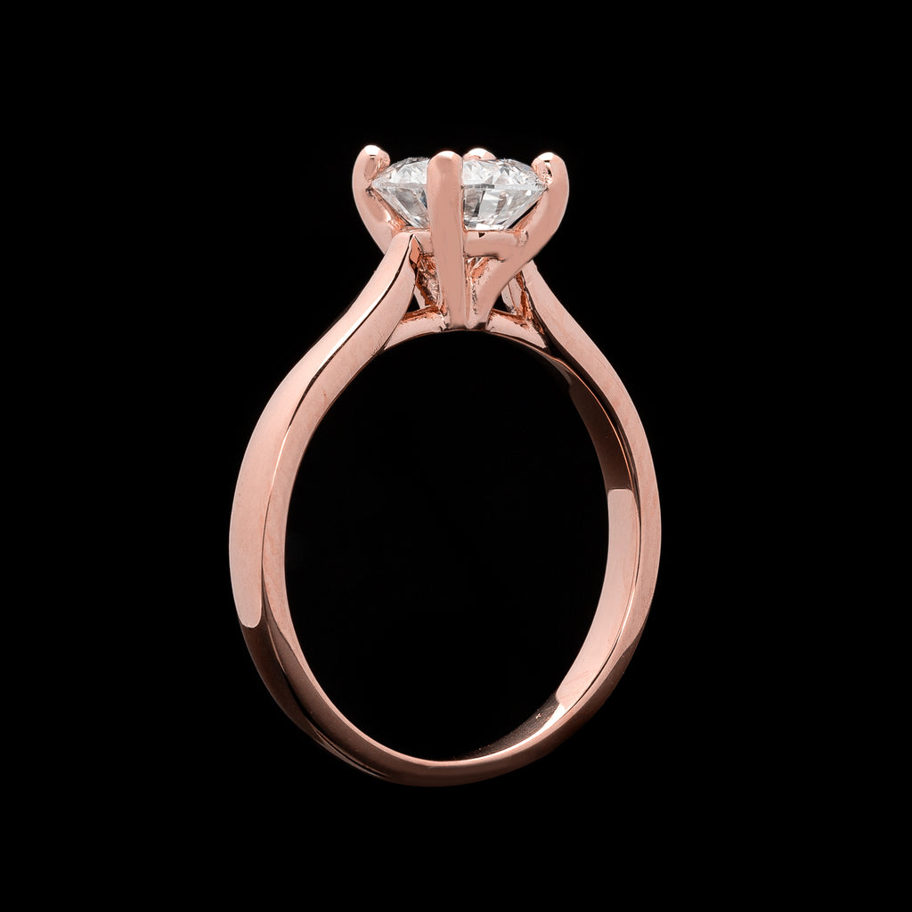 GIA 1.30 carat Rose Gold Diamond Ring