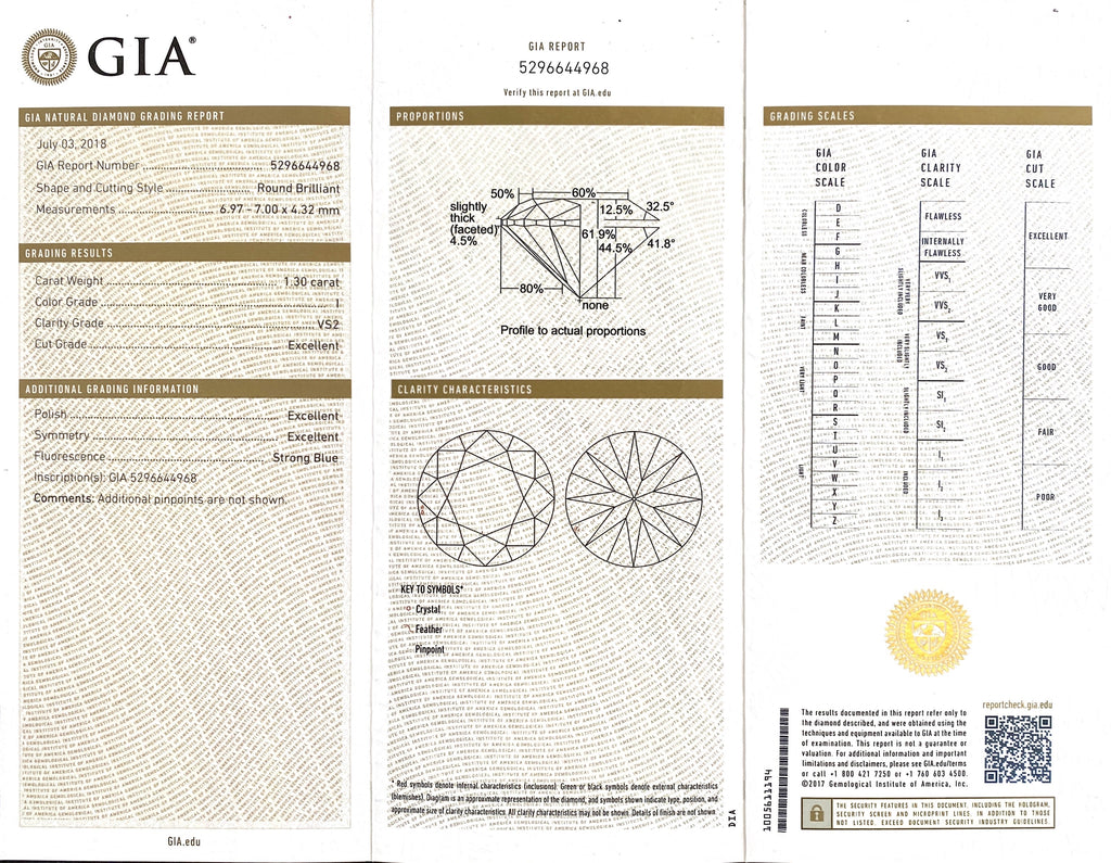 GIA 1.30 carat Rose Gold Diamond Ring