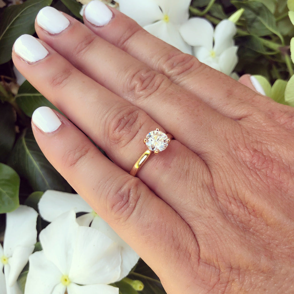 GIA 1.30 carat Rose Gold Diamond Ring