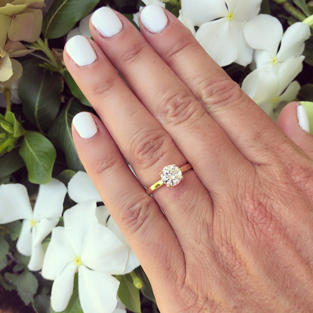 GIA 1.30 carat Rose Gold Diamond Ring